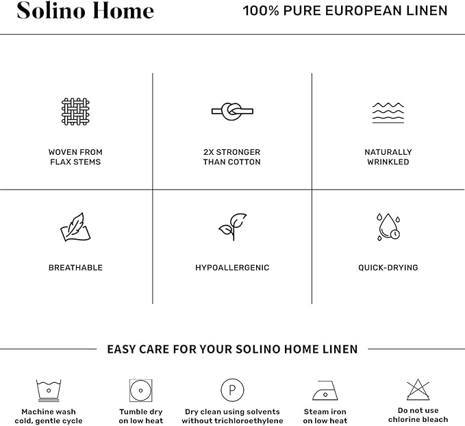 Solino Home Linen Table Runner 120 Inches Long - Amalfi Stripe, 100% Pure Linen Black and White Table Runner 14 x 120 Inch for Dining, Summer