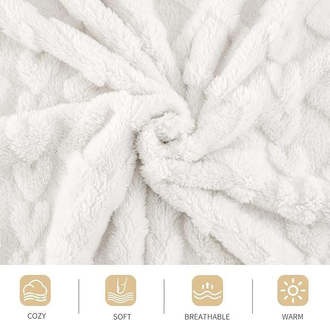 Aganear Blanket King Size - Lightweight Portable Fuzzy Cozy Soft Blankets for Couch, Sofa, Bed, Breathable and Skin-Friendly for All Season Accessories(108"x90", White)