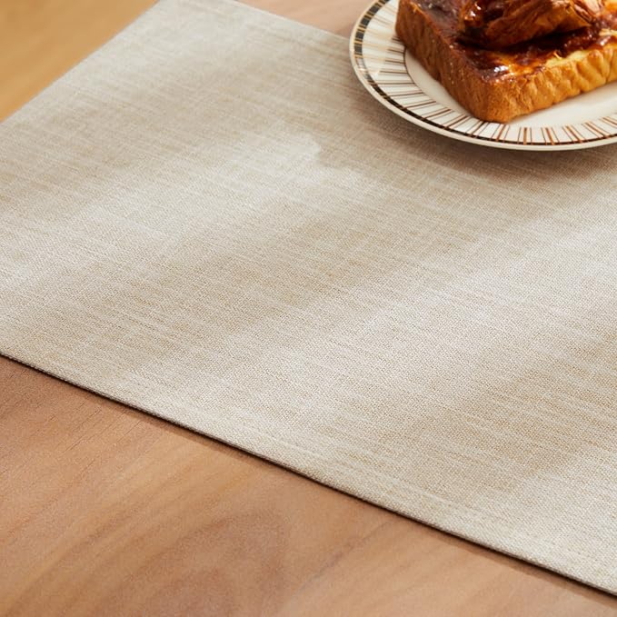 ZeeMart Rustic Cotton Linen Table Runner, 13x36 Inches Taupe, Farmhouse Style Beige Table Runners 36 Inches Long, Washable Kitchen Dining Table Decoration for Home Party Decor